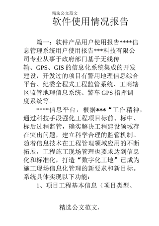 软件使用情况报告