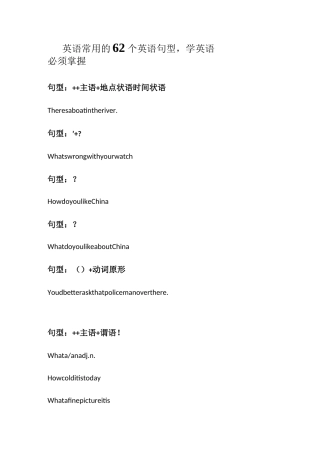 英语常用的62个英语句型
