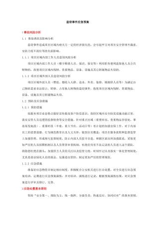物业应急预案大全——4盗窃事件应急预案