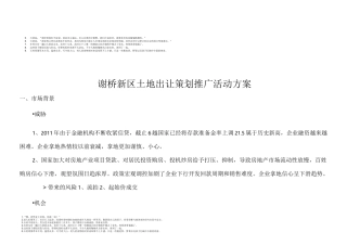 谢桥新区土地出让策划推广活动方案