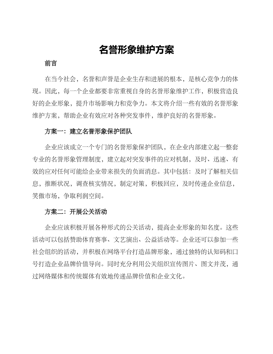 名誉形象维护方案_第1页