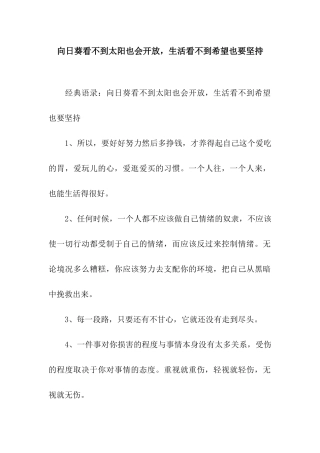 向日葵看不到太阳也会开放-生活看不到希望也要坚持