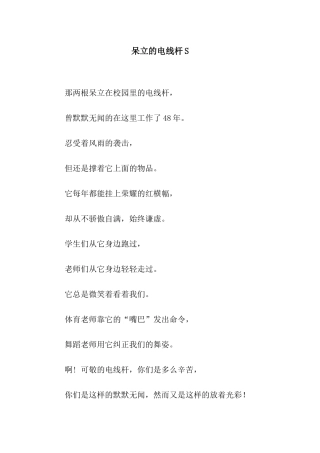 呆立的电线杆S