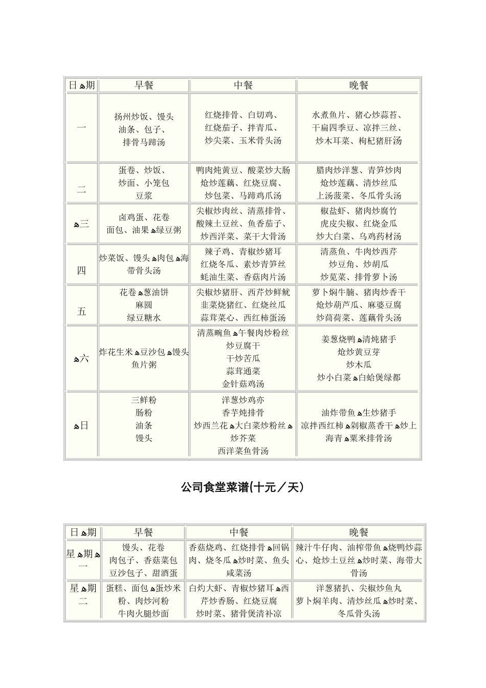 员工食堂菜谱_第2页