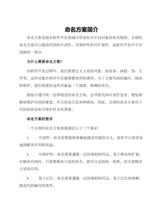 命名方案简介