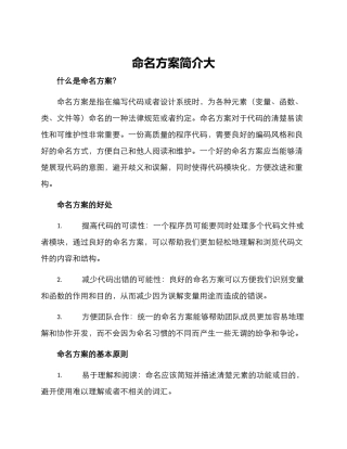 命名方案简介大