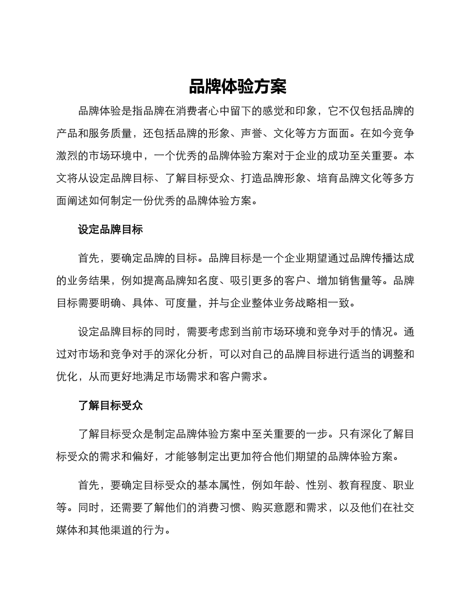 品牌体验方案_第1页