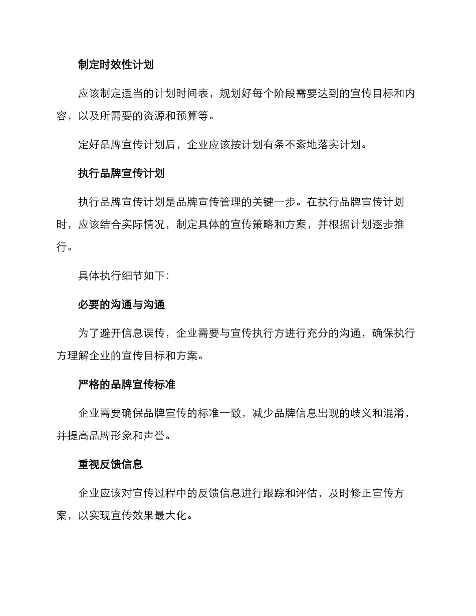 品牌宣传计划管理方案_第2页