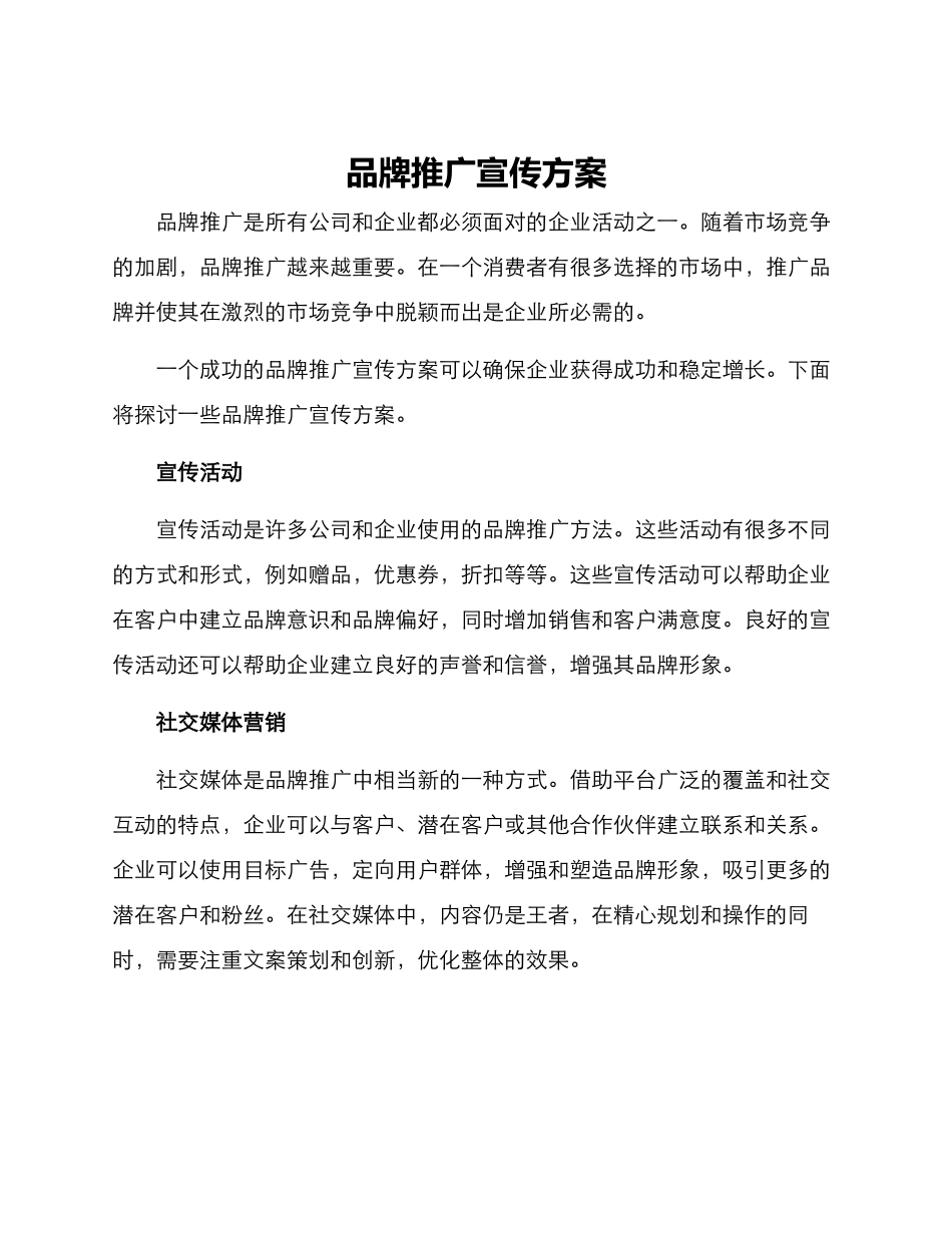 品牌推广宣传方案_第1页