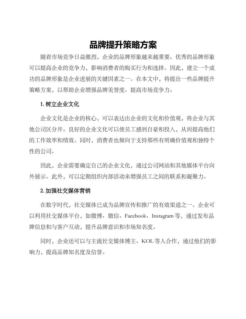 品牌提升策略方案_第1页