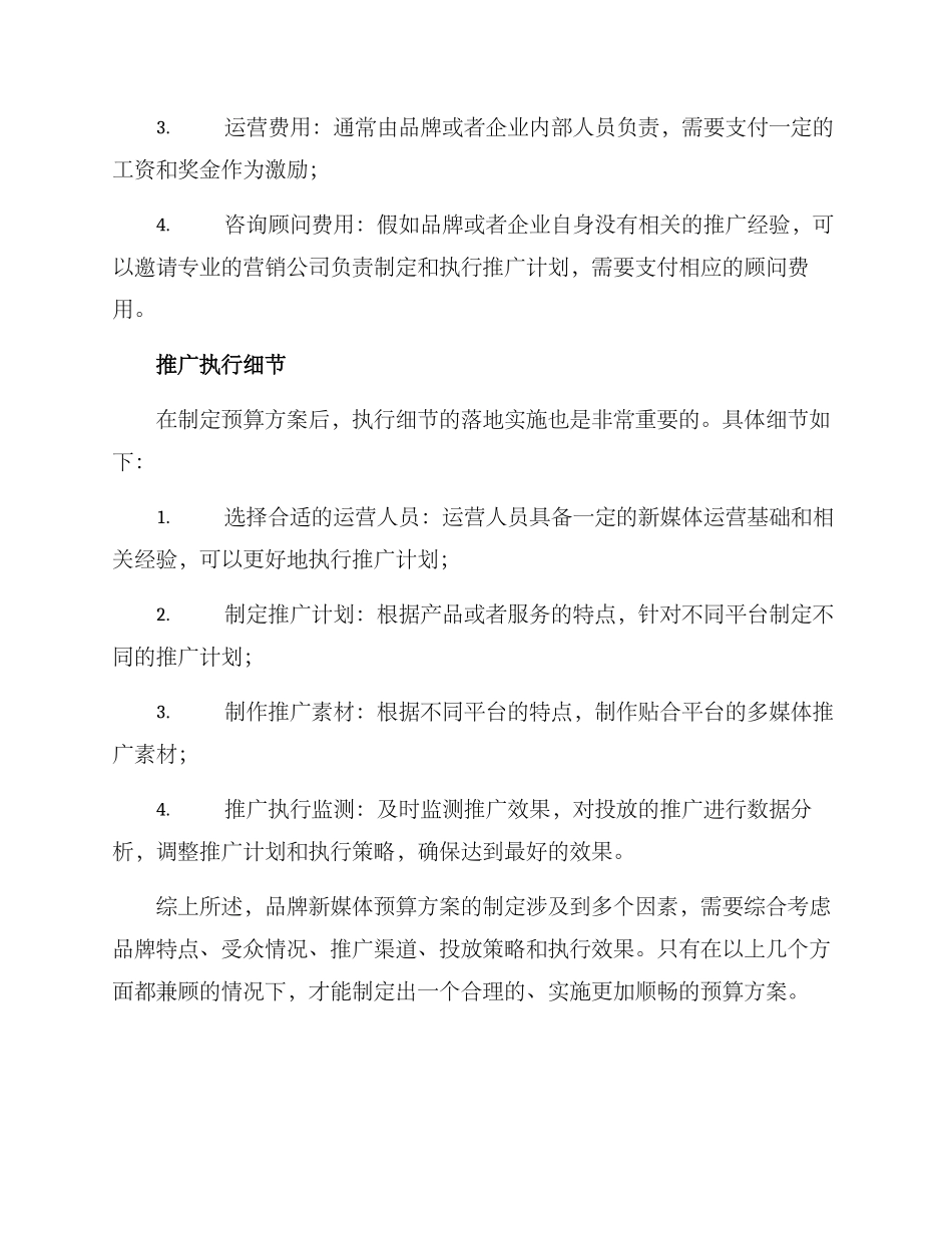 品牌新媒体预算方案_第2页