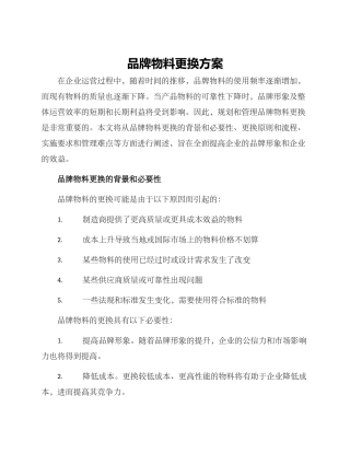 品牌物料更换方案