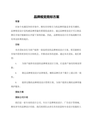 品牌视觉竞标方案