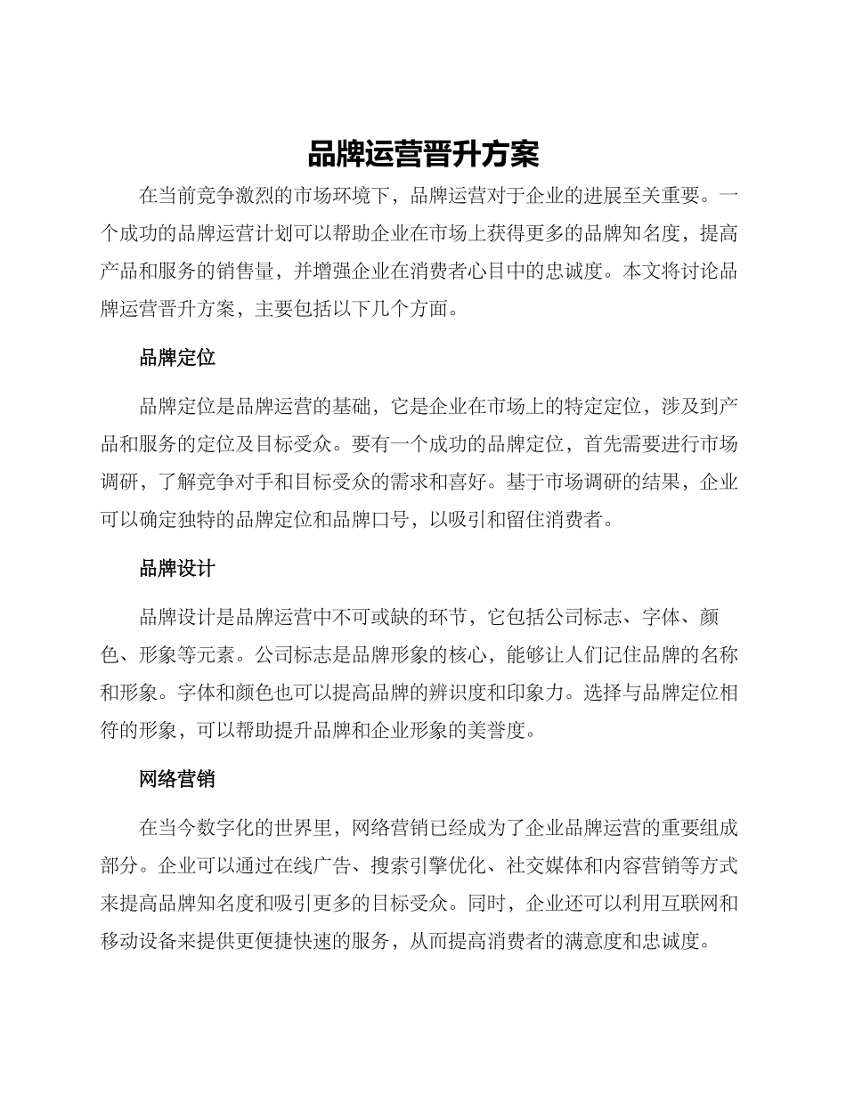 品牌运营晋升方案_第1页