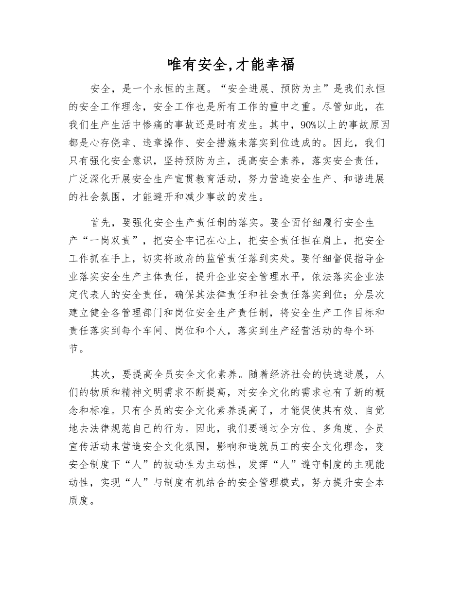 唯有安全-才能幸福_第1页