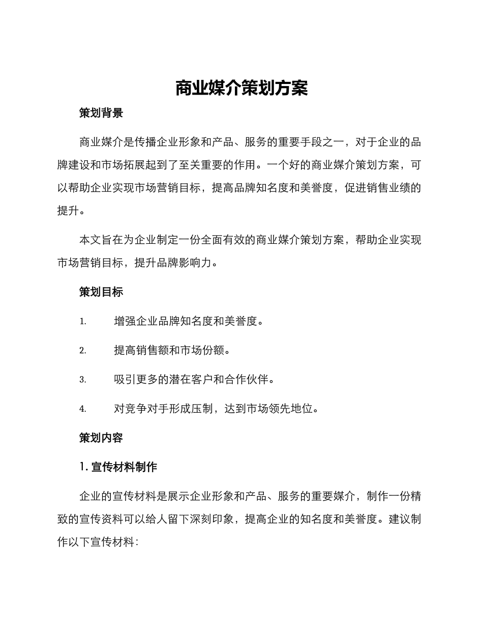 商业媒介策划方案_第1页