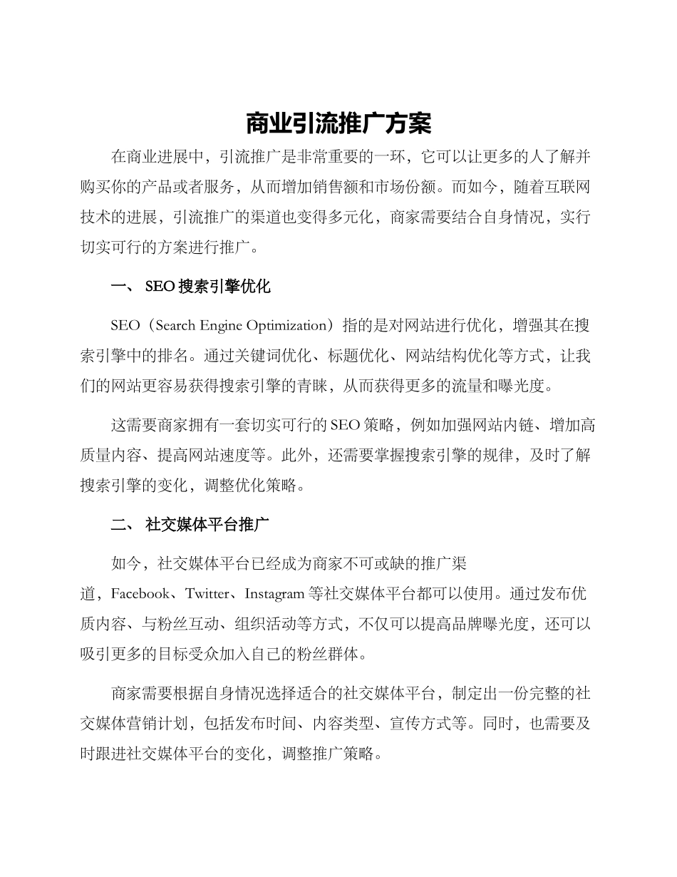 商业引流推广方案_第1页