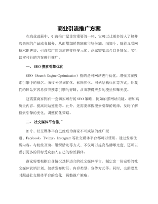 商业引流推广方案