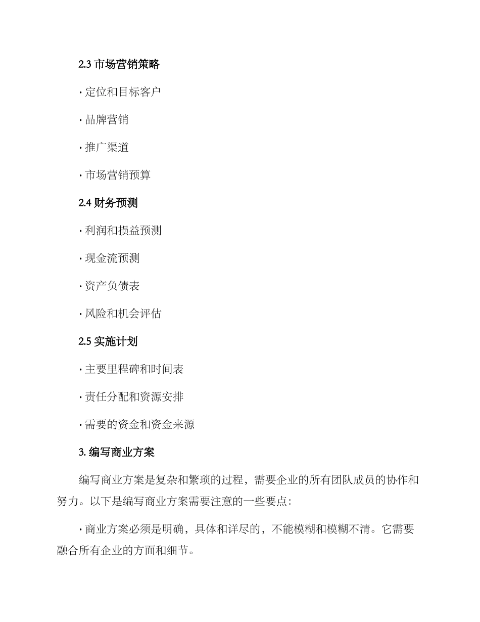 商业方案提纲格式_第2页