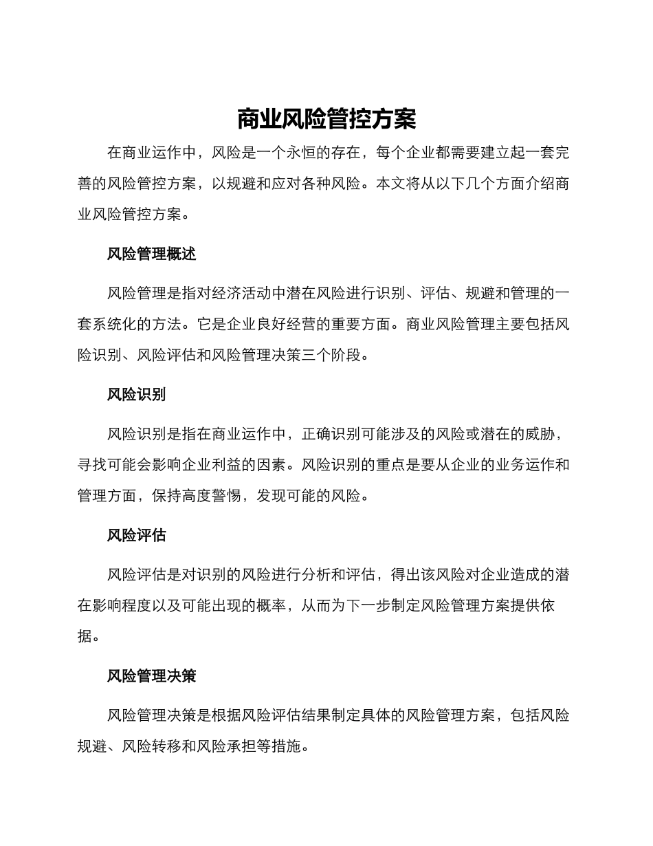 商业风险管控方案_第1页