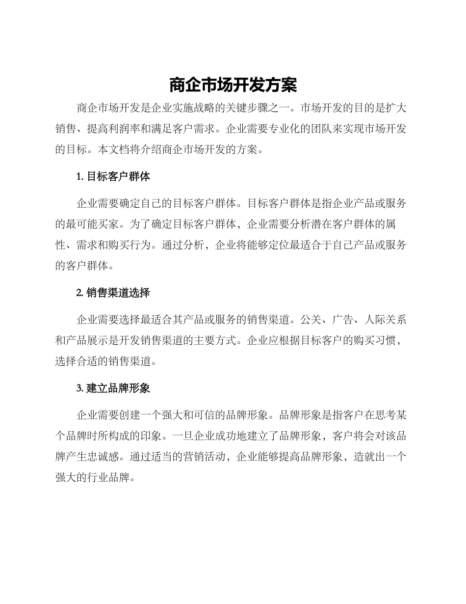 商企市场开发方案_第1页