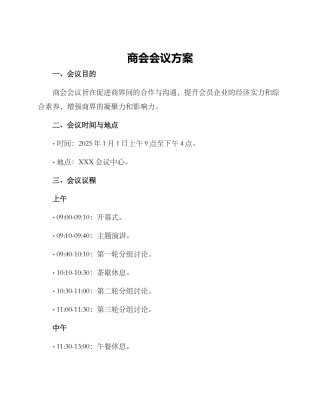 商会会议方案