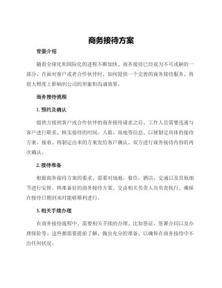 商务接待方案