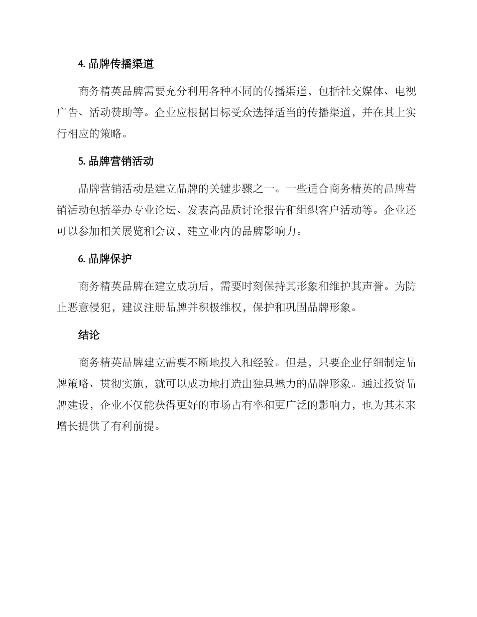 商务精英品牌策划方案_第2页