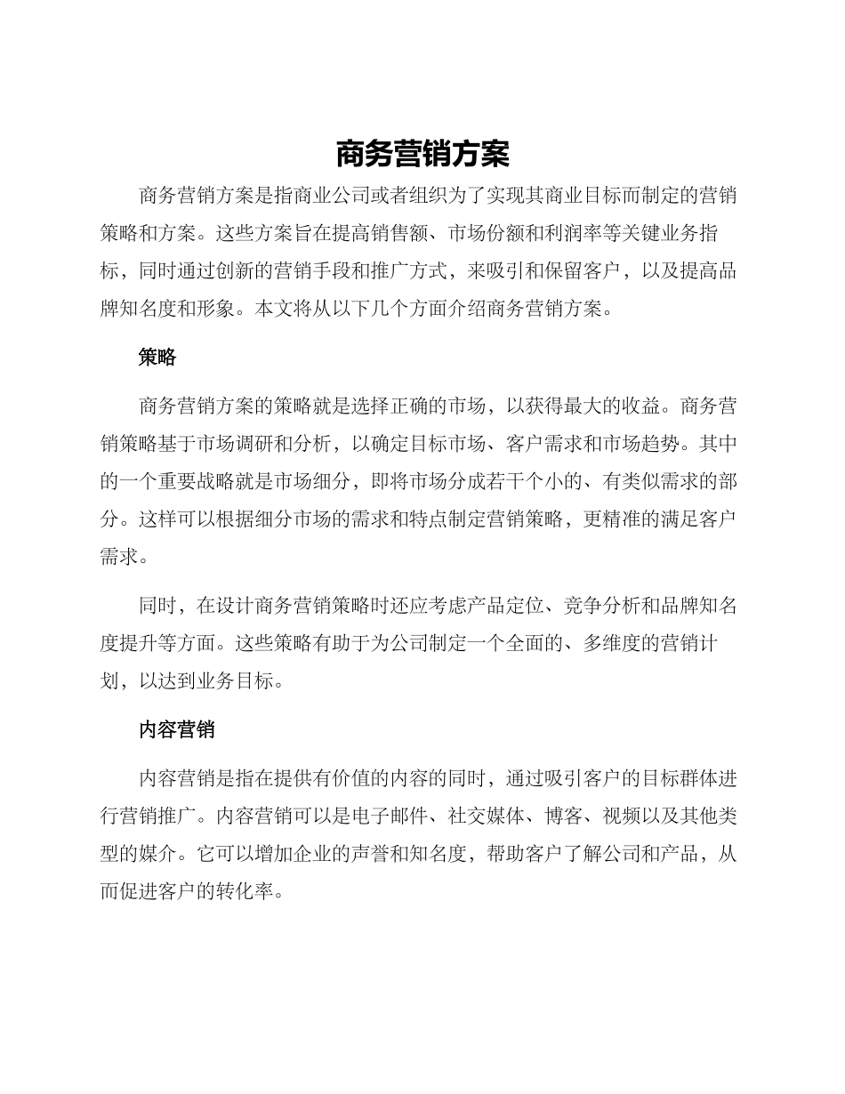 商务营销方案_第1页