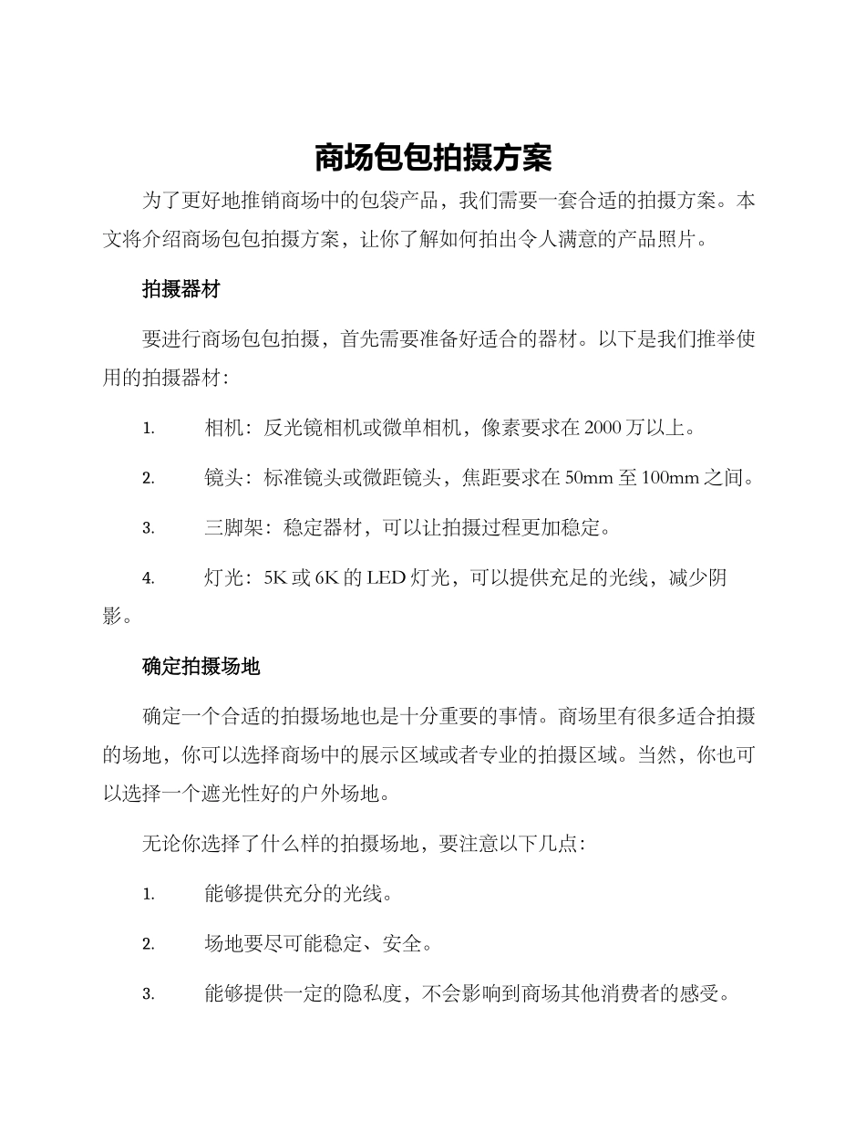 商场包包拍摄方案_第1页
