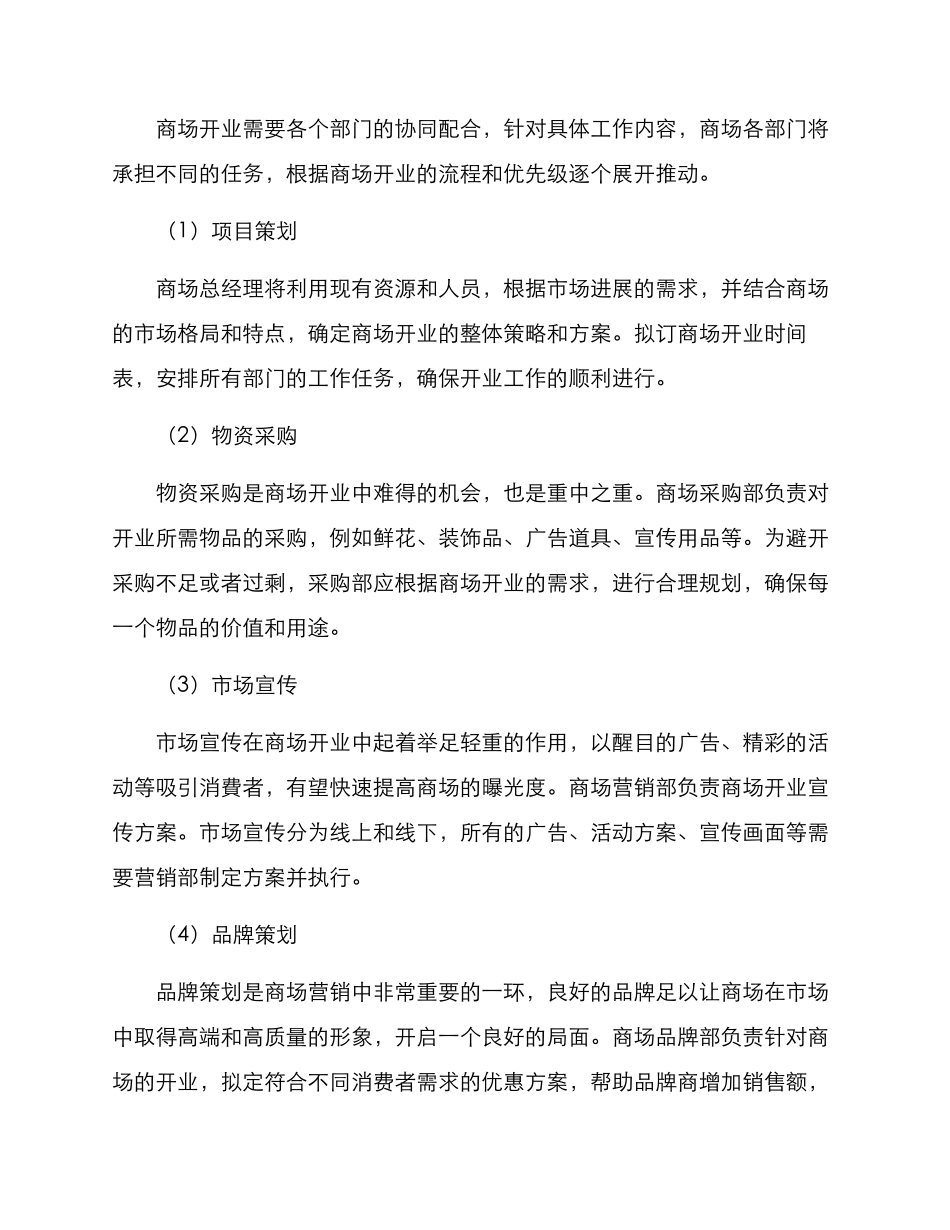 商场开业工作分工方案_第2页