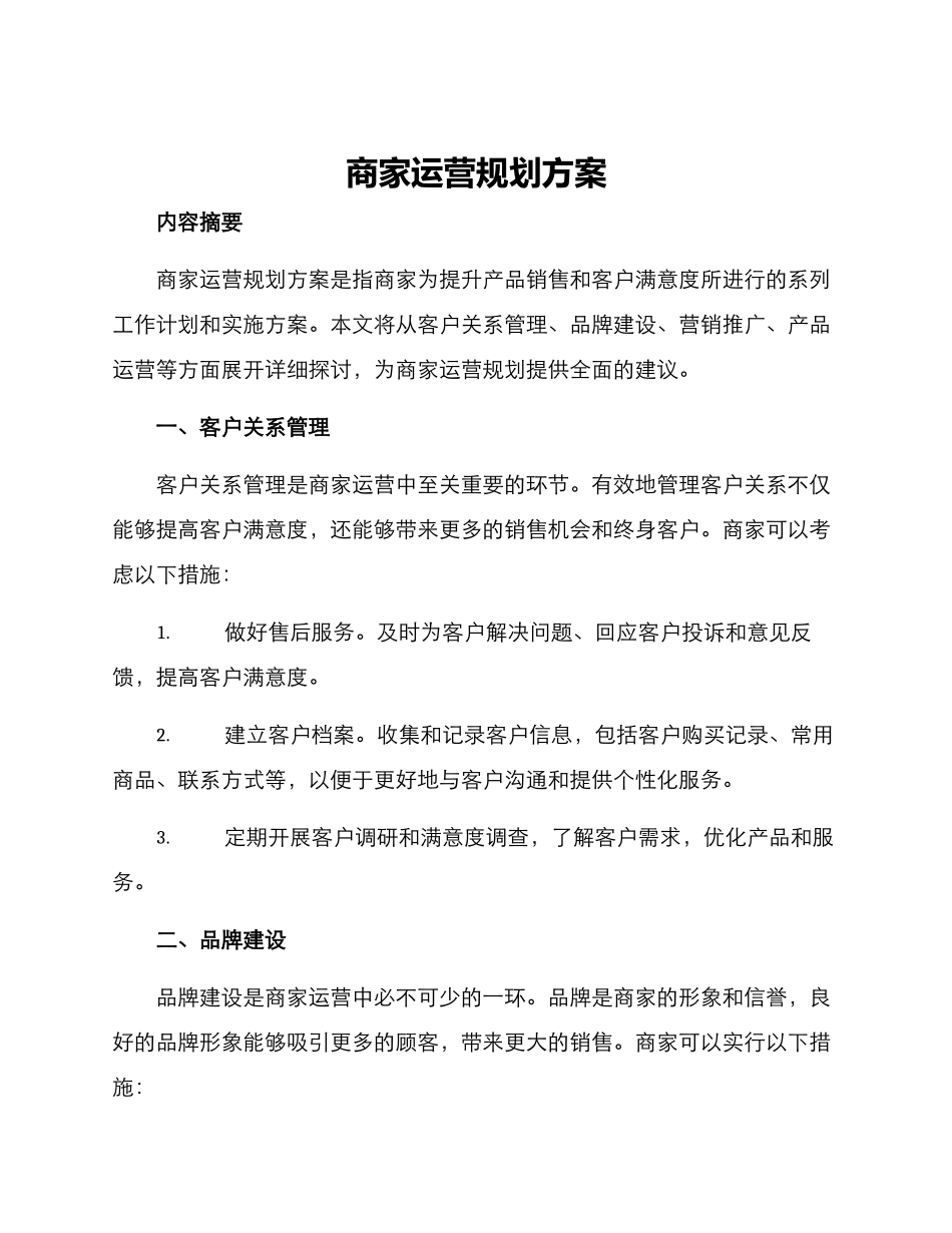 商家运营规划方案_第1页