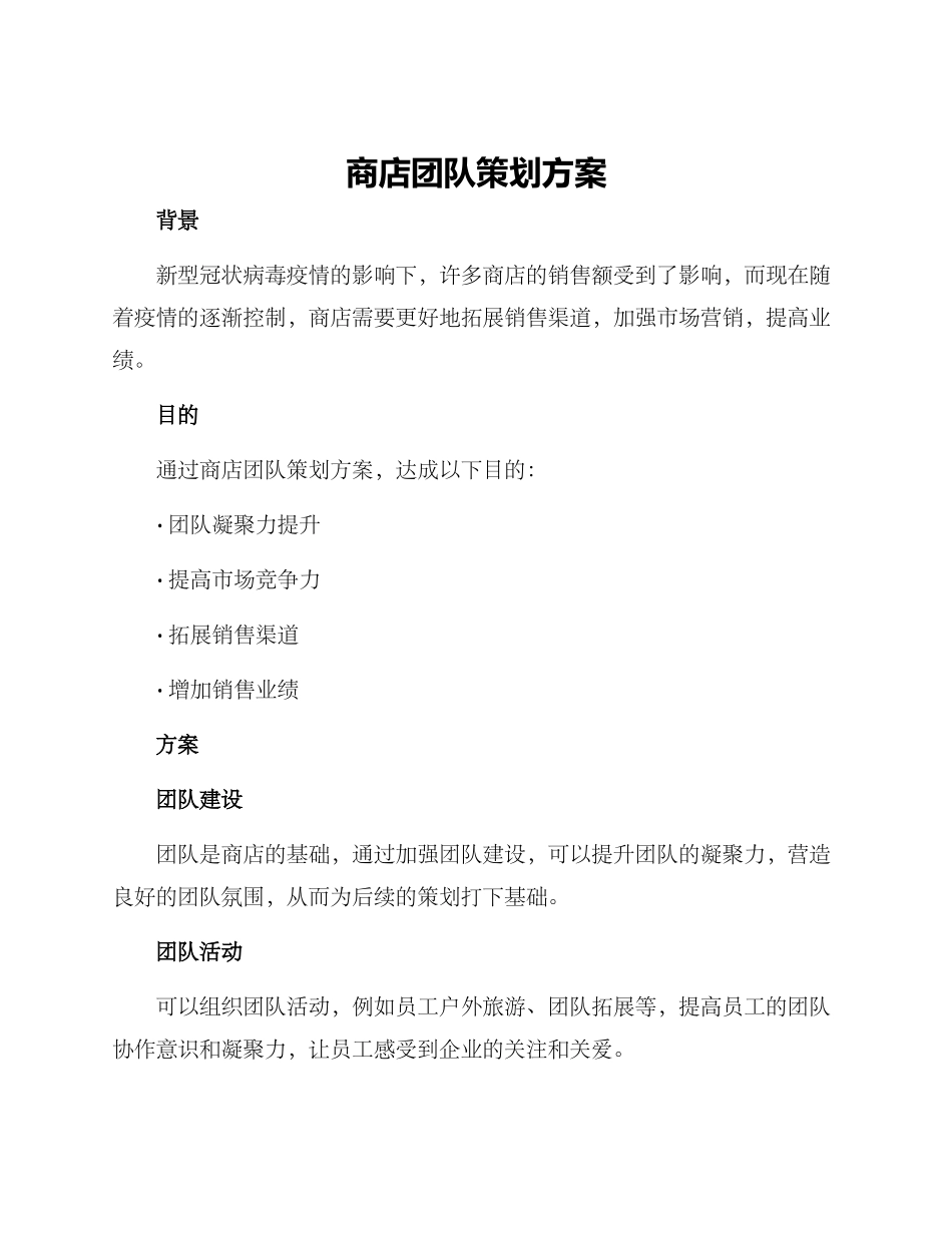 商店团队策划方案_第1页