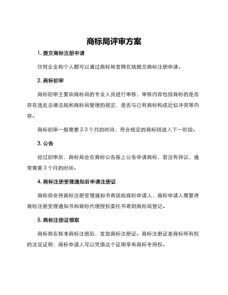 商标局评审方案