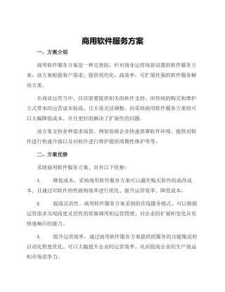 商用软件服务方案