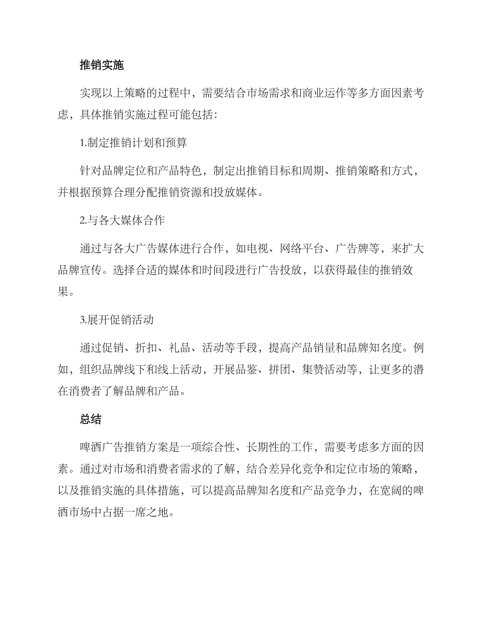 啤酒广告推销方案_第3页