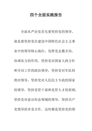 四个全面实践报告--精编范文
