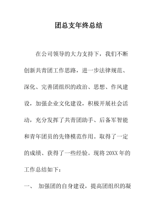 团总支年终总结--精编范文