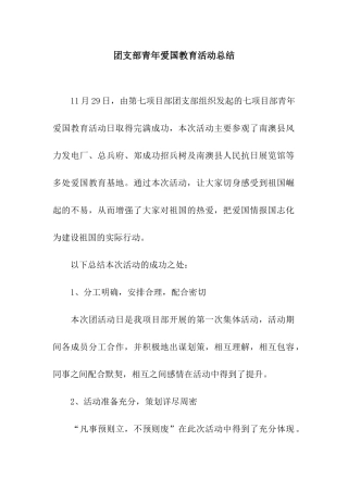 团支部青年爱国教育活动总结