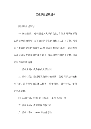 团组织生活策划书