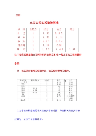 土石方松实系数换算表00731