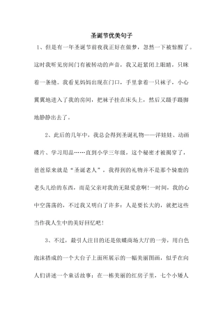 圣诞节优美句子