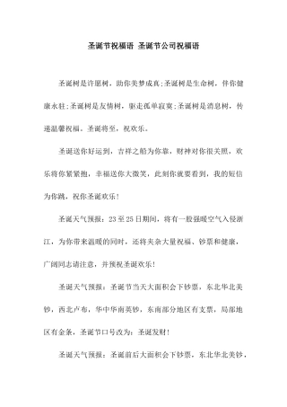 圣诞节祝福语-圣诞节公司祝福语