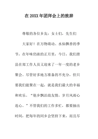 在2025年团拜会上的致辞--精编范文