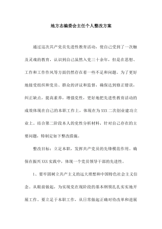 地方志编委会主任个人整改方案