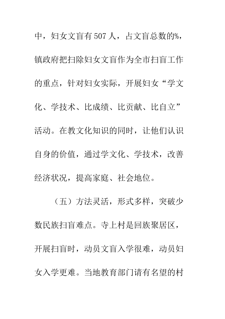 地方教育局学区扫盲工作总结--精编范文_第3页