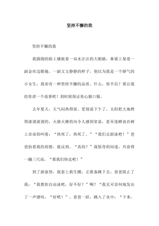 坚持不懈的我