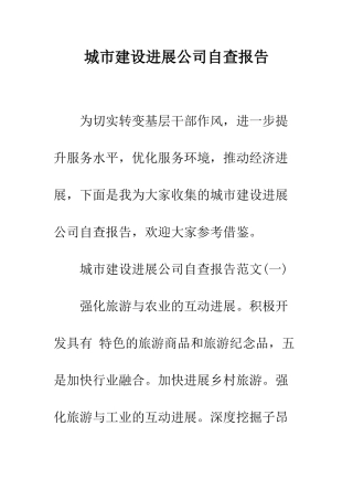 城市建设发展公司自查报告--精编范文