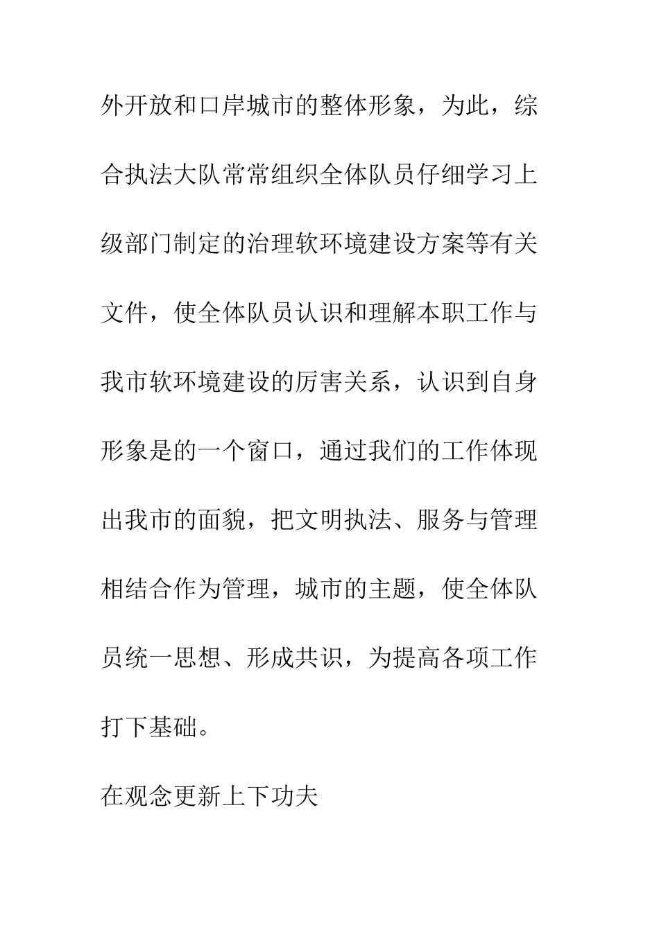 城市综合管理执法大队软环境建设汇报材料--精编范文_第3页