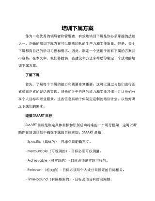 培训下属方案